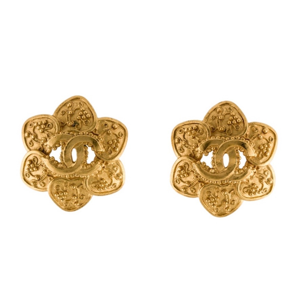 Chanel Flower Clip-On Earrings